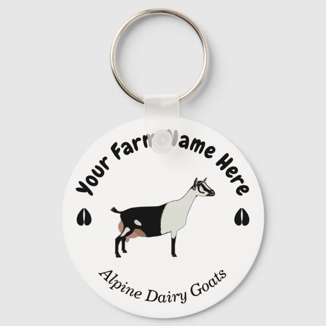 Personalized Alpine Dairy Goat Keychain (Front)