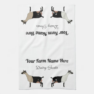 Personalized Alpine Dairy Goat Kitchen Towel