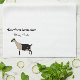 Personalized Alpine Dairy Goat Kitchen Towel