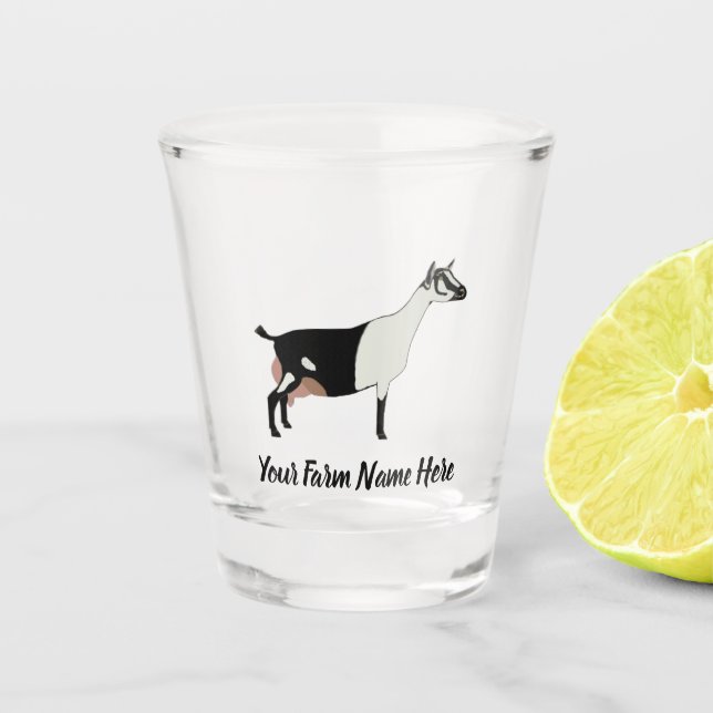 Personalized Alpine Dairy Goat Shot Glass (Front)