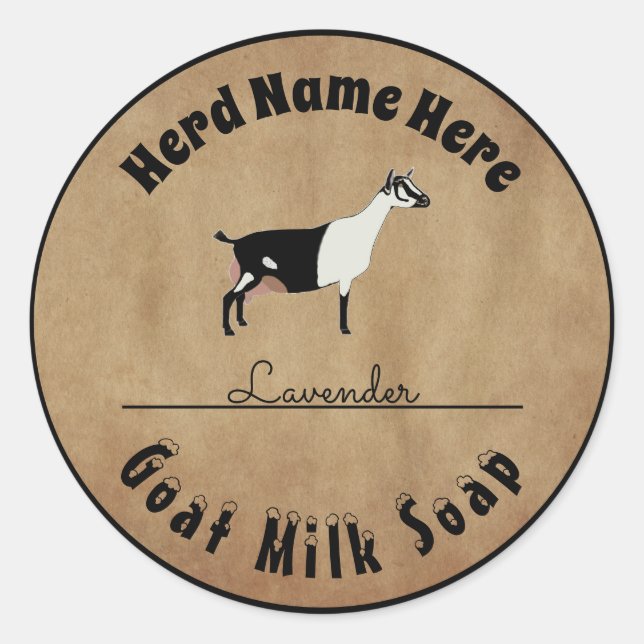 Personalized Alpine Goat Milk Soap Classic Round Sticker (Front)
