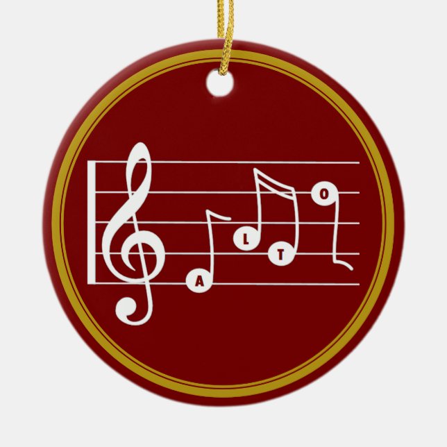 Personalized Alto Singer Musical Ceramic Ornament (Front)