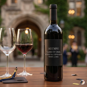 Personalized Alumni Class of 2026 GPS Coordinates Wine Label