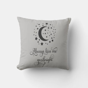 Personalized Always Kiss Me Good night Wedding Throw Pillow