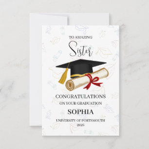 Personalized Amazing Sister Graduation Card