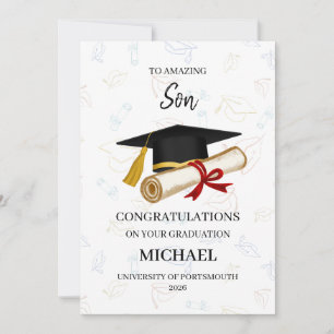 Personalized Amazing Son Graduation Card