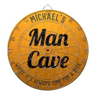 Personalized Amber Beer Man Cave Large Clock Dartboard