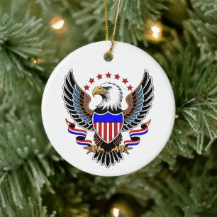 Personalized American 250th Birthday Ceramic Ornament