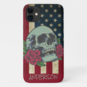 Personalized American Blue Skull iPhone 11 Case