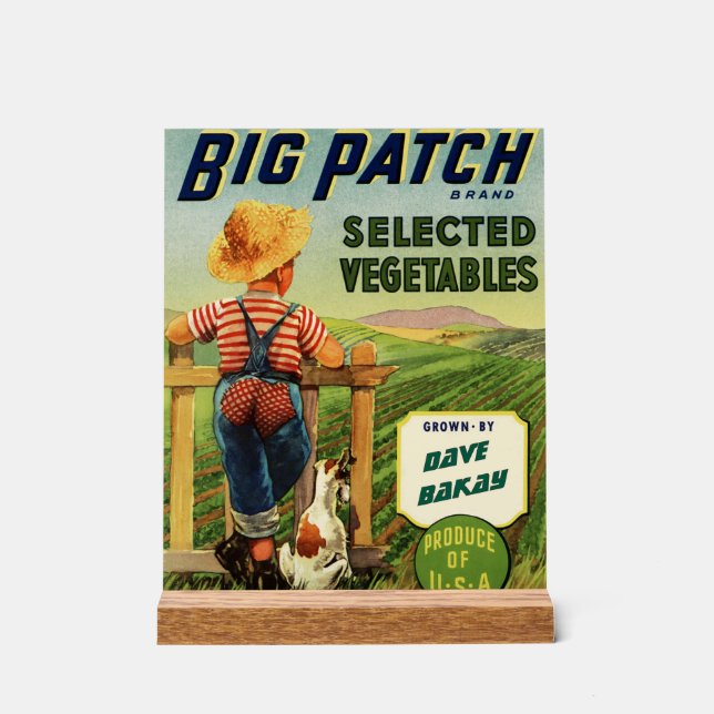 Personalized American Country Homegrown Farmboy  Acrylic Sign (Front)