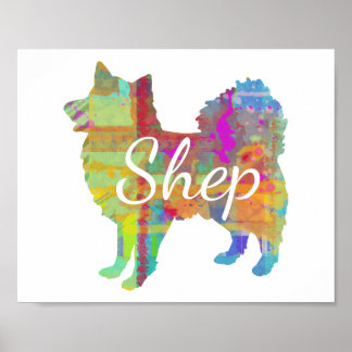 Personalized American Eskimo Dog Art Print Poster