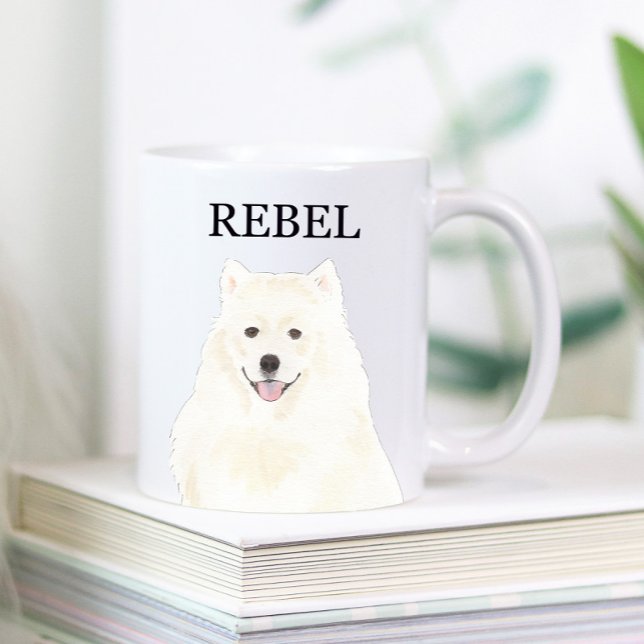 Personalized American Eskimo Samoyed Dog Coffee Mug (Creator Uploaded)