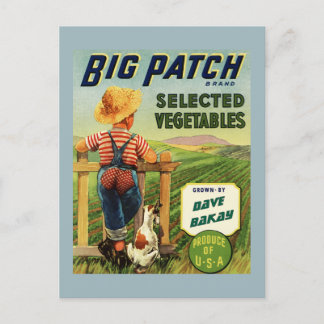 Personalized American Farm Boy Vintage Poster Postcard
