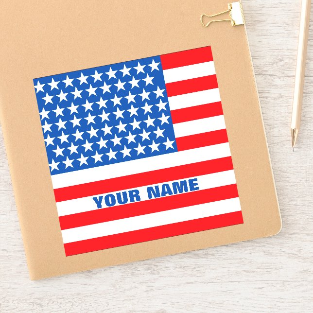 Personalized American Flag (Notebook)