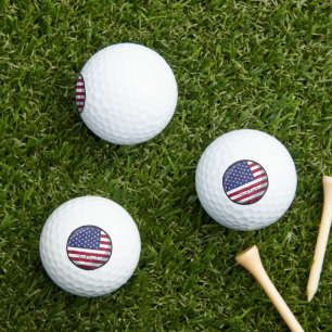 Personalized American Flag and Name signature Golf Balls