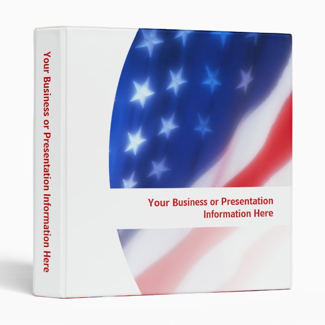 Personalized American Flag Binder (Front/Spine)