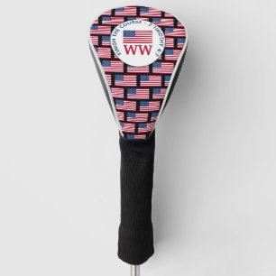 Personalized AMERICAN Flag Golf DRIVER Cover