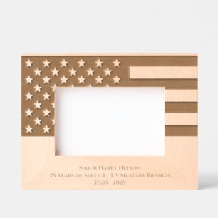 Personalized American Flag Memorial Etched Frames
