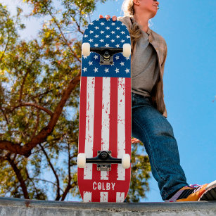 Personalized American Flag Patriotic Custom Skateboard
