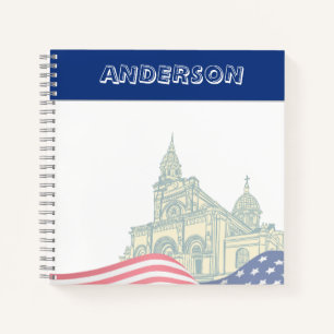 Personalized American Flag Patriotic USA  Notebook