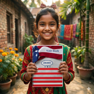 Personalized American Flag Patriotic USA  Notebook