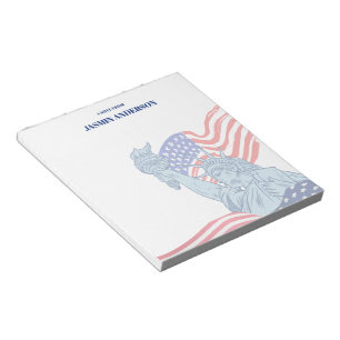 Personalized American Flag Patriotic USA Notepad
