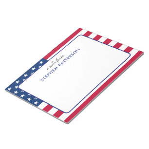Personalized American Flag Patriotic USA Notepad