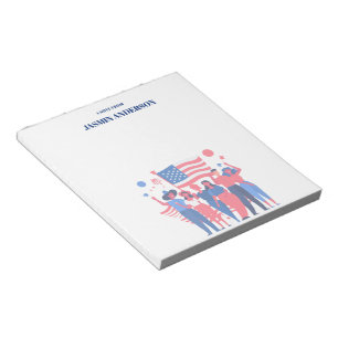 Personalized American Flag Patriotic USA Notepad