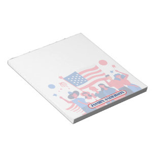 Personalized American Flag Patriotic USA Notepad