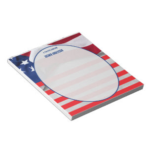 Personalized American Flag Patriotic USA  Notepad