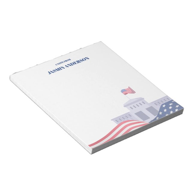 Personalized American Flag Patriotic USA  Notepad (Angled)