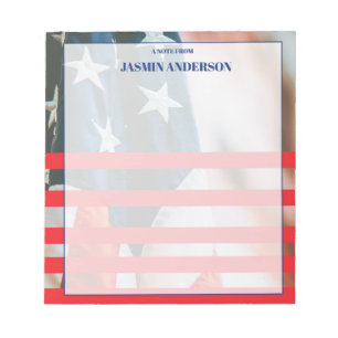 Personalized American Flag Patriotic USA  Notepad