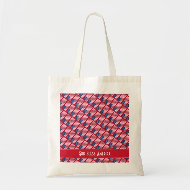 Personalized AMERICAN FLAG Tote Bag (Front)