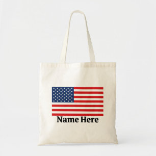 Personalized American Flag Tote Bag