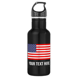 Personalized American flag water bottles for USA