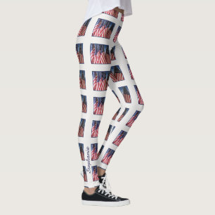 Personalized American Flags Leggings