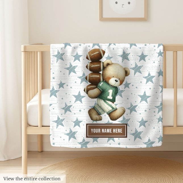 Personalized American Football Teddy Bear Blanket  (Personalized American Football Teddy Bear Blanket)
