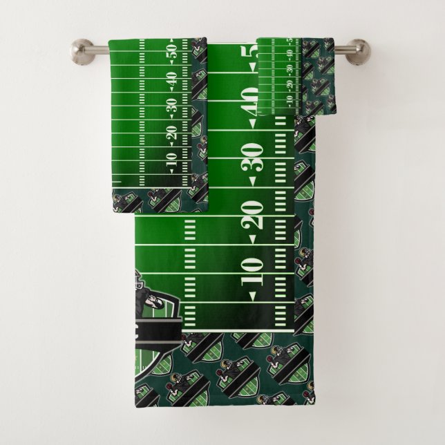 Personalized American Football Theme Bath Towel Se (Insitu)