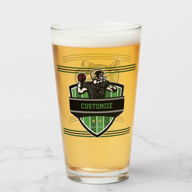 Personalized American Football Theme Glass (Front Filled)
