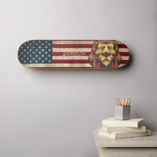 Personalized American Golden Lion Skateboard