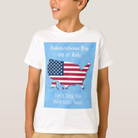 Personalized American Map, Flag July 4th Blue Sea