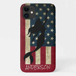 Personalized American Mermaid swimming Case-Mate i iPhone 11 Case