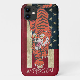 Personalized American Orange Tiger iPhone 11 Case