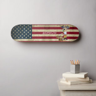 Personalized American Pirate BOY Skateboard