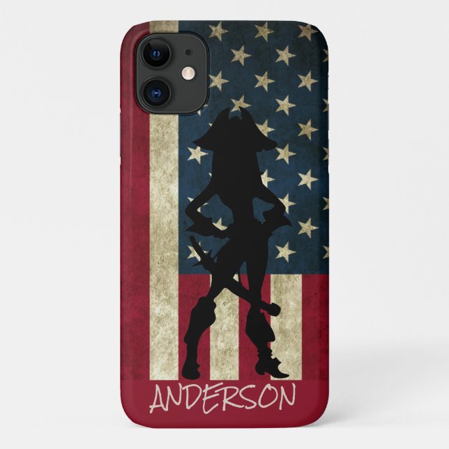 Personalized American Pirate Girl Case-Mate iPhone Case (Back)