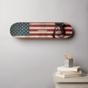 Personalized American Pirate Lady Skateboard