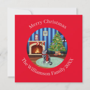Personalized American Shorthair Kitty Cat Holiday Card