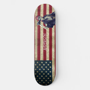 Personalized American Skeleton Pirate  Skateboard