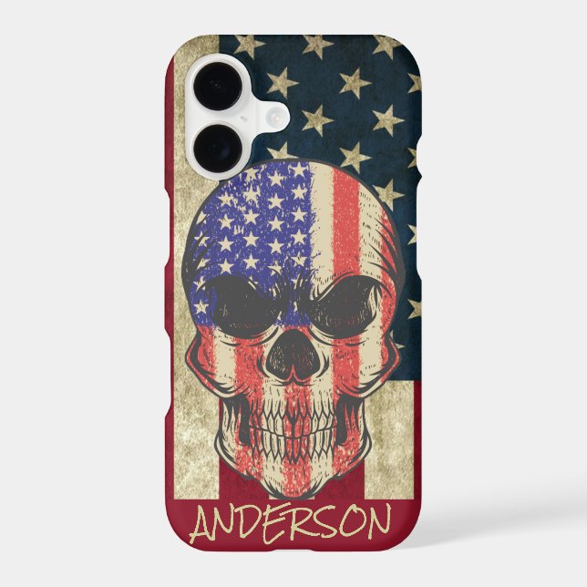 Personalized American Skull Flag (Back)