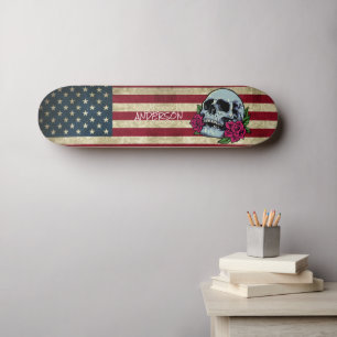 Personalized American Skull Skateboard
